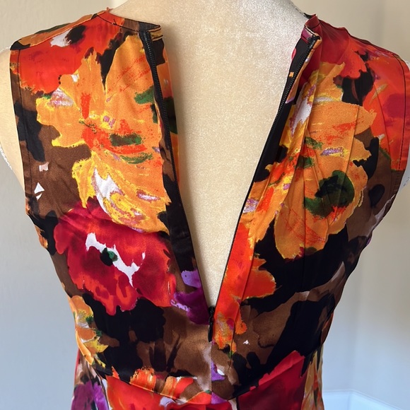 Cache floral silk top, sz S - Picture 6 of 7